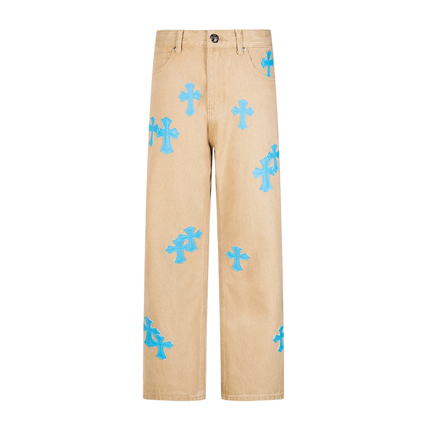 P240 Chrome Hearts 2025 New Light Blue Cross Leather Label Couple Washed Jeans This season’s hot item is sought after by countless celebrities and fashionistas. The neat details of the cutting process add color to the playful fashion! The neat and meticulous design, and the well-fitting structure is unique. The upper body not only has outstanding recognition, but also looks younger and younger. A style with the ultimate wearing meaning and performance, gorgeous color matching, and the craftsmanship of this style is also extremely extraordinary. After the finished product is washed, it is disassembled and hand-made with sheepskin cross leather and then spliced ​​together to complete. The whole piece has too many craftsmanship to describe. It is decorated with patchwork cross flowers and high-waisted washed jeans! ! Absolutely high-end luxury product, a god-level single product, a super popular product, made with top heavy industry, a magic weapon that cannot be missed. Style number: 1867# Size: 28 30 32 34 Color: khaki blue